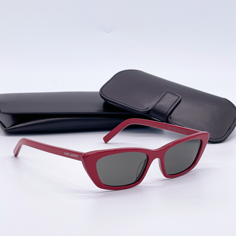 NEW SAINT LAURENT SL277 003 RED CAT EYE SUNGLASSES - Picture 3 of 12